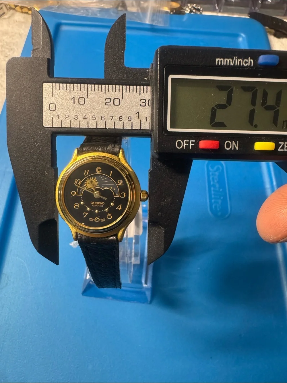 Giordano Gold-Tone Sun & Moon Black Dial Quartz Watch